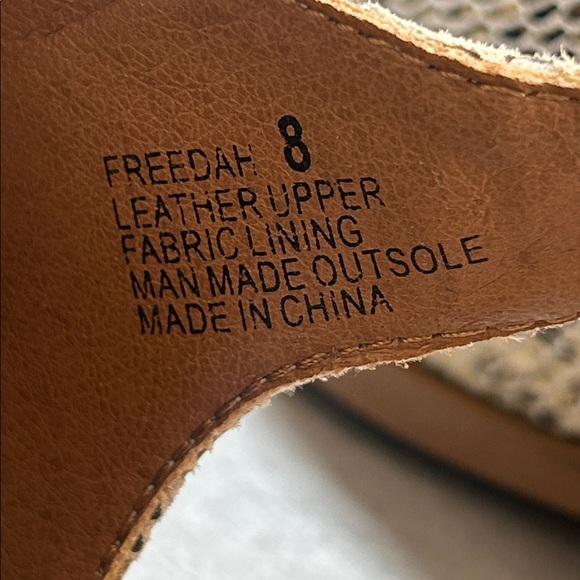 Yellow Box Freedah Mule Leather Snakeskin Look Flat  Shoes Women’s 8 NWOT - Picture 11 of 12